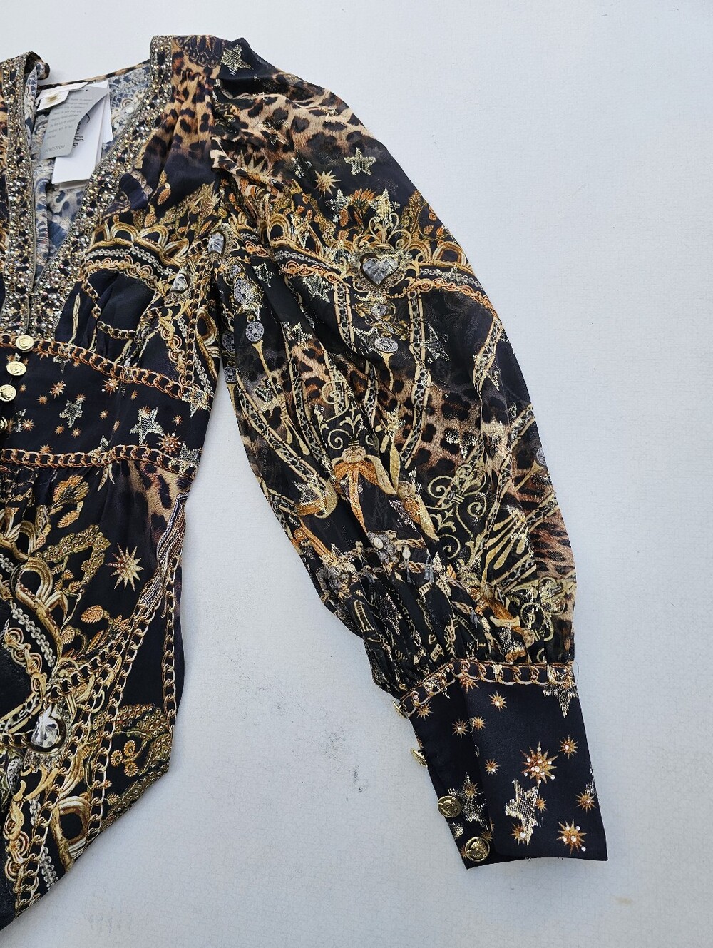 Nwt Camilla Shaped Waistband Dress With Gathered Sleeves - Picture 12 of 13